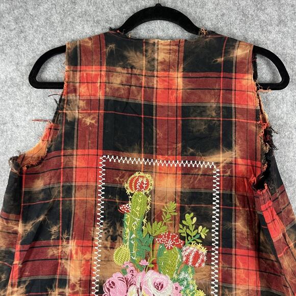 Savannah Jane Duster Vest Womens Small Embroidered Southwestern Grunge Boho NEW - Picture 13 of 15